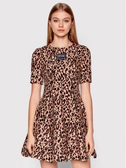 Versace Jeans Couture Γυναίκες Καθημερινά Φορέματα Φόρεμα καθημερινό 72HAO917 Καφέ Regular Fit