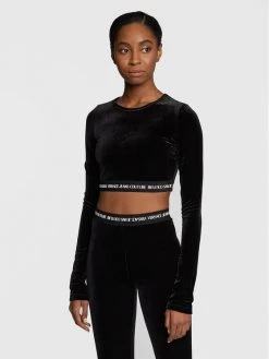 Versace Jeans Couture Γυναίκες Μπλουζάκια Μπλουζάκι 73HAH218 Μαύρο Slim Fit