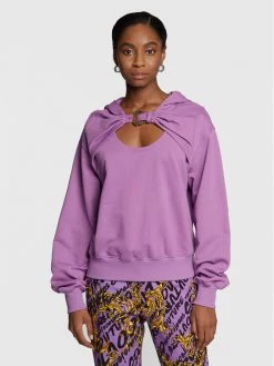 Versace Jeans Couture Γυναίκες Μπλούζες Χωρίς Φερμουάρ Μπλούζα Basic 73HAI312 Μωβ Relaxed Fit