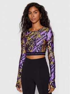 Versace Jeans Couture Γυναίκες Μπλουζάκια Μπλουζάκι 73HAH218 Μωβ Slim Fit