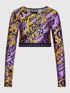 Versace Jeans Couture Γυναίκες Μπλουζάκια Μπλουζάκι 73HAH218 Μωβ Slim Fit -Versace Jeans Couture Εκπτώσεις unnamed file 238