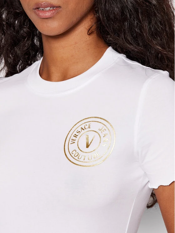 Versace Jeans Couture Γυναίκες T-shirts T-Shirt Vemblem 73HAHT06 Λευκό Slim Fit 6 Versace Jeans Couture Γυναίκες T-shirts T-Shirt Vemblem 73HAHT06 Λευκό Slim Fit - Image 4