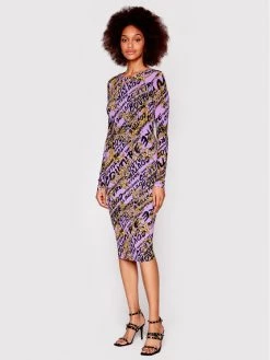 Versace Jeans Γυναίκες Καθημερινά Φορέματα Φόρεμα καθημερινό Brush 73HAO920 Μωβ Regular Fit -Versace Jeans Couture Εκπτώσεις unnamed file 246