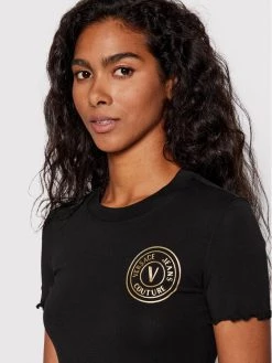 Versace Jeans Couture Γυναίκες T-shirts T-Shirt Vemblem 73HAHT06 Μαύρο Slim Fit -Versace Jeans Couture Εκπτώσεις unnamed file 2460