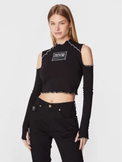 Versace Jeans Couture Γυναίκες Μπλουζάκια Μπλουζάκι 73HAHT04 Μαύρο Slim Fit