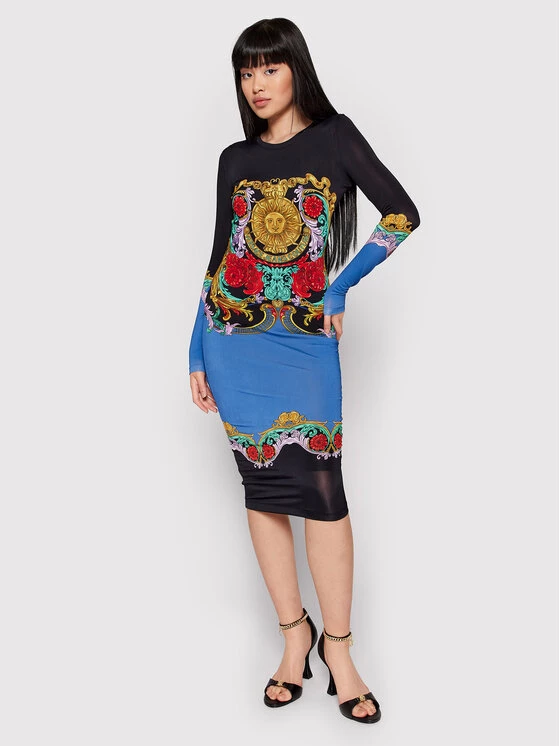 Versace Jeans Couture Γυναίκες Καθημερινά Φορέματα Φόρεμα καθημερινό Garland Sun 72HAO9A8 Έγχρωμο Slim Fit 4 Versace Jeans Couture Γυναίκες Καθημερινά Φορέματα Φόρεμα καθημερινό Garland Sun 72HAO9A8 Έγχρωμο Slim Fit - Image 2