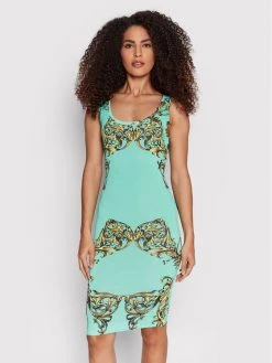 Versace Jeans Couture Γυναίκες Καθημερινά Φορέματα Φόρεμα καθημερινό Garland 72HAO946 Πράσινο Slim Fit