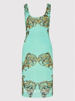 Versace Jeans Couture Γυναίκες Καθημερινά Φορέματα Φόρεμα καθημερινό Garland 72HAO946 Πράσινο Slim Fit -Versace Jeans Couture Εκπτώσεις unnamed file 2645