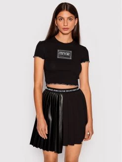 Versace Jeans Couture Γυναίκες T-shirts T-Shirt 73HAHT03 Μαύρο Slim Fit