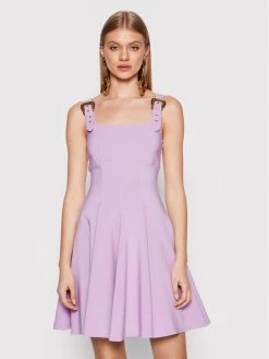 Versace Jeans Couture Γυναίκες Καθημερινά Φορέματα Φόρεμα καθημερινό Baroque 72HAO947 Μωβ Regular Fit