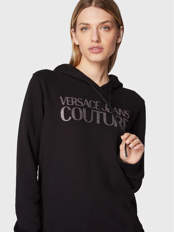 Versace Jeans Couture Γυναίκες Μπλούζες Μπλούζα Logo Glitter 73HAIT02 Μαύρο Regular Fit 6 Versace Jeans Couture Γυναίκες Μπλούζες Μπλούζα Logo Glitter 73HAIT02 Μαύρο Regular Fit - Image 4