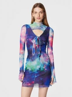 Versace Jeans Couture Γυναίκες Καθημερινά Φορέματα Φόρεμα καθημερινό Tulle 73HAO903 Μωβ Slim Fit