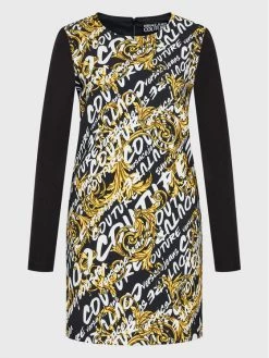 Versace Jeans Couture Γυναίκες Καθημερινά Φορέματα Φόρεμα καθημερινό Cady Print 73HAO921 Μαύρο Regular Fit -Versace Jeans Couture Εκπτώσεις unnamed file 364