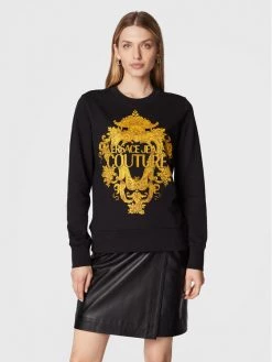 Versace Jeans Couture Γυναίκες Μπλούζες Μπλούζα Baroque Crystal 73HAIP02 Μαύρο Regular Fit