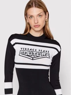 Versace Jeans Couture Γυναίκες Πλεκτά Φορέματα Φόρεμα υφασμάτινο 73HAOM20 Μαύρο Slim Fit -Versace Jeans Couture Εκπτώσεις unnamed file 418