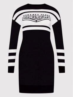 Versace Jeans Couture Γυναίκες Πλεκτά Φορέματα Φόρεμα υφασμάτινο 73HAOM20 Μαύρο Slim Fit -Versace Jeans Couture Εκπτώσεις unnamed file 419