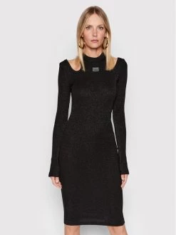 Versace Jeans Couture Γυναίκες Καθημερινά Φορέματα Φόρεμα καθημερινό 73HAO976 Μαύρο Slim Fit