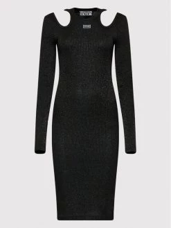 Versace Jeans Couture Γυναίκες Καθημερινά Φορέματα Φόρεμα καθημερινό 73HAO976 Μαύρο Slim Fit -Versace Jeans Couture Εκπτώσεις unnamed file 434