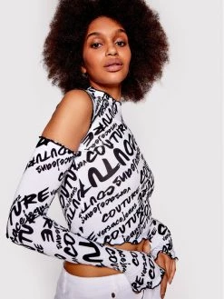 Versace Jeans Couture Γυναίκες Μπλουζάκια Μπλουζάκι Brush 73HAH605 Λευκό Regular Fit -Versace Jeans Couture Εκπτώσεις unnamed file 458