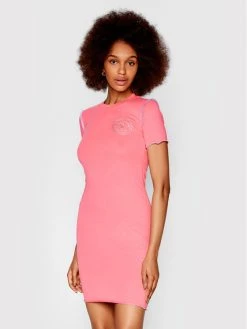 Versace Jeans Couture Γυναίκες Καθημερινά Φορέματα Φόρεμα καθημερινό Vemblem 73HAOT06 Ροζ Slim Fit