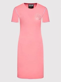 Versace Jeans Couture Γυναίκες Καθημερινά Φορέματα Φόρεμα καθημερινό Vemblem 73HAOT06 Ροζ Slim Fit -Versace Jeans Couture Εκπτώσεις unnamed file 473