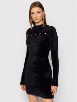 Versace Jeans Couture Γυναίκες Πλεκτά Φορέματα Φόρεμα υφασμάτινο 71HAO822 Μαύρο Slim Fit