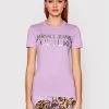 Versace Jeans Couture Γυναίκες T-shirts T-Shirt Mirror 72HAHG01 Μωβ Regular Fit