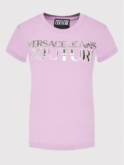 Versace Jeans Couture Γυναίκες T-shirts T-Shirt Mirror 72HAHG01 Μωβ Regular Fit -Versace Jeans Couture Εκπτώσεις unnamed file 569