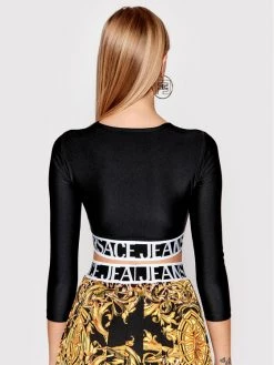 Versace Jeans Couture Γυναίκες Μπλουζάκια Μπλουζάκι Logo 72HAH218 Μαύρο Fitted Fit -Versace Jeans Couture Εκπτώσεις unnamed file 572