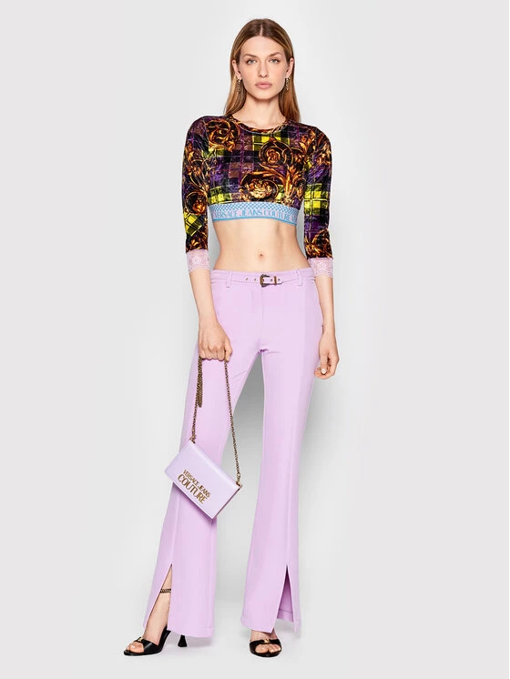 Versace Jeans Couture Γυναίκες Υφασμάτινα Παντελόνια Παντελόνι υφασμάτινο 72HAA105 Μωβ Regular Fit 4 Versace Jeans Couture Γυναίκες Υφασμάτινα Παντελόνια Παντελόνι υφασμάτινο 72HAA105 Μωβ Regular Fit - Image 2