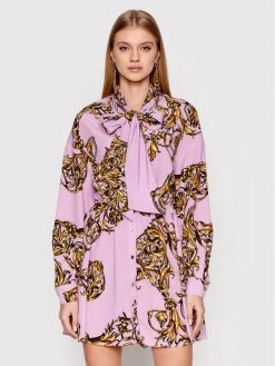 Versace Jeans Couture Γυναίκες Φορέματα σε Στυλ Πουκάμισο & Σεμιζιέ Φόρεμα πουκάμισο 72HAO924 Μωβ Regular Fit