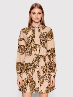 Versace Jeans Couture Γυναίκες Φορέματα σε Στυλ Πουκάμισο & Σεμιζιέ Φόρεμα πουκάμισο 72HAO924 Μπεζ Regular Fit