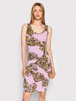 Versace Jeans Couture Γυναίκες Καθημερινά Φορέματα Φόρεμα καθημερινό Regalia Baroque 72HAO946 Μωβ Slim Fit