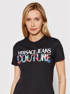 Versace Jeans Couture Γυναίκες Καθημερινά Φορέματα Φόρεμα καθημερινό Logo Flower 72HAOT11 Μαύρο Regular Fit -Versace Jeans Couture Εκπτώσεις unnamed file 661
