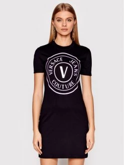 Versace Jeans Couture Γυναίκες Καθημερινά Φορέματα Φόρεμα καθημερινό 72HAOP01 Μαύρο Slim Fit