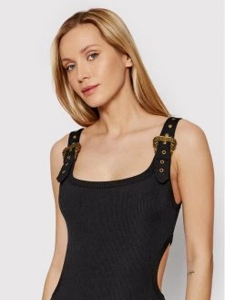 Versace Jeans Couture Γυναίκες Καθημερινά Φορέματα Φόρεμα καθημερινό Baroque Buckle 72HAO943 Μαύρο Slim Fit -Versace Jeans Couture Εκπτώσεις unnamed file 691