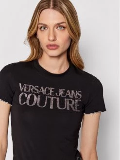 Versace Jeans Couture Γυναίκες T-shirts T-Shirt 73HAHT02 Μαύρο Regular Fit -Versace Jeans Couture Εκπτώσεις unnamed file 76