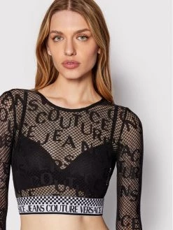 Versace Jeans Couture Γυναίκες Μπλουζάκια Μπλουζάκι Logo 71HAH229 Μαύρο Slim Fit -Versace Jeans Couture Εκπτώσεις unnamed file 829