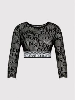 Versace Jeans Couture Γυναίκες Μπλουζάκια Μπλουζάκι Logo 71HAH229 Μαύρο Slim Fit -Versace Jeans Couture Εκπτώσεις unnamed file 830