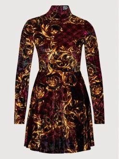 Versace Jeans Couture Γυναίκες Πλεκτά Φορέματα Φόρεμα υφασμάτινο 71HAO928 Μπορντό Regular Fit -Versace Jeans Couture Εκπτώσεις unnamed file 855