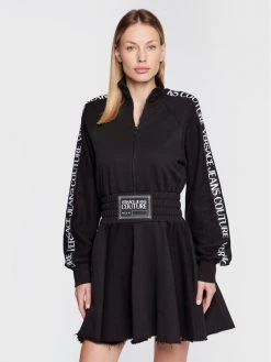 Versace Jeans Couture Γυναίκες Πλεκτά Φορέματα Φόρεμα υφασμάτινο 73HAO971 Μαύρο Regular Fit