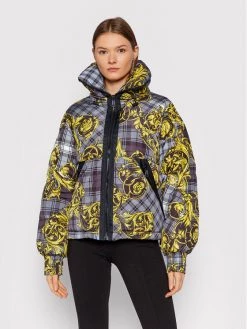 Versace Jeans Couture Γυναίκες Χειμωνιάτικα Μπουφάν Μπουφάν πουπουλένιο 71HAU407 Γκρι Regular Fit